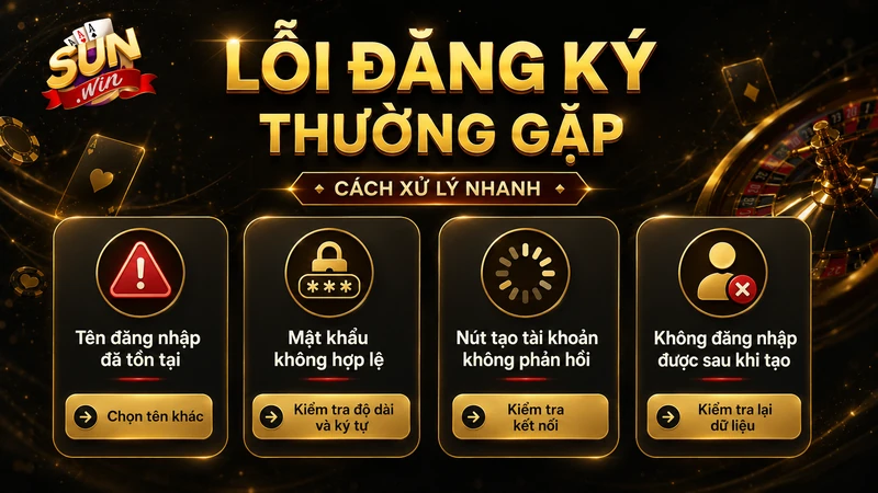 Lỗi đăng ký Sunwin thường gặp và cách xử lý